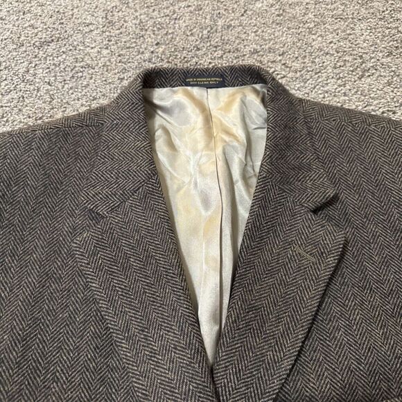 Oscar de la Renta Men's Brown Sport Coat 46R Blazer Jacket Merino Wool Lambswool - Picture 4 of 15